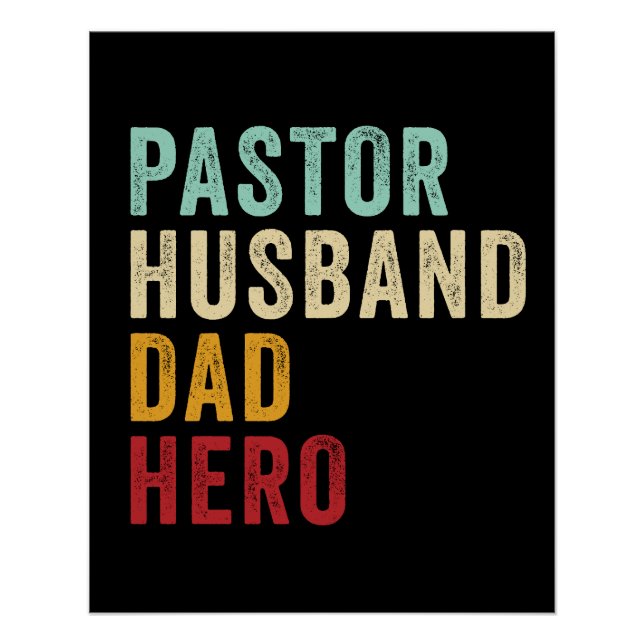 Pastor Husband Vater Hero - Christlicher Vater Poster (Vorderseite)