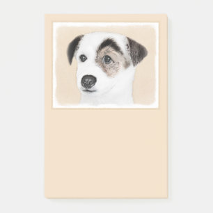 Pastor-Jack-Russell-Terrier-Malerei - Hundekunst Post-it Klebezettel