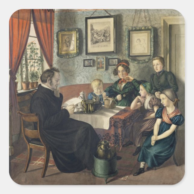 Pastor Johann Wilhelm Rautenberg und seine Quadratischer Aufkleber (Vorderseite)