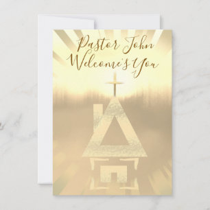 Pastor-Kreuz-Willkommens-Kirchenkarte