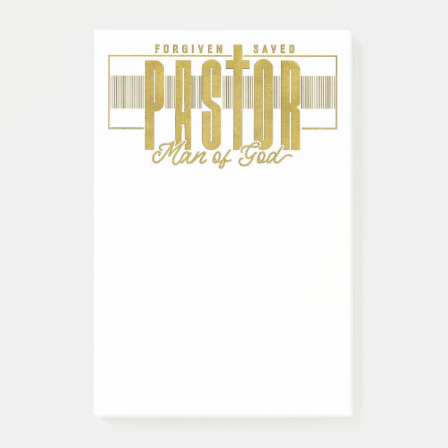 Pastor Man of God Post-it Notes Klebezettel (Vorderseite)