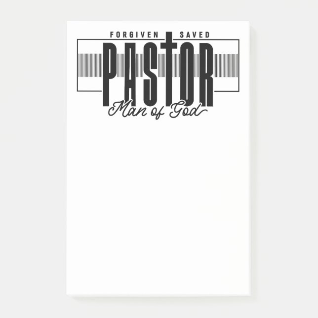 Pastor Man of God Post-it Notes Klebezettel (Vorderseite)