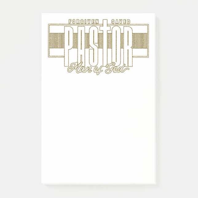 Pastor Man of God Post-it Notes Klebezettel (Vorderseite)