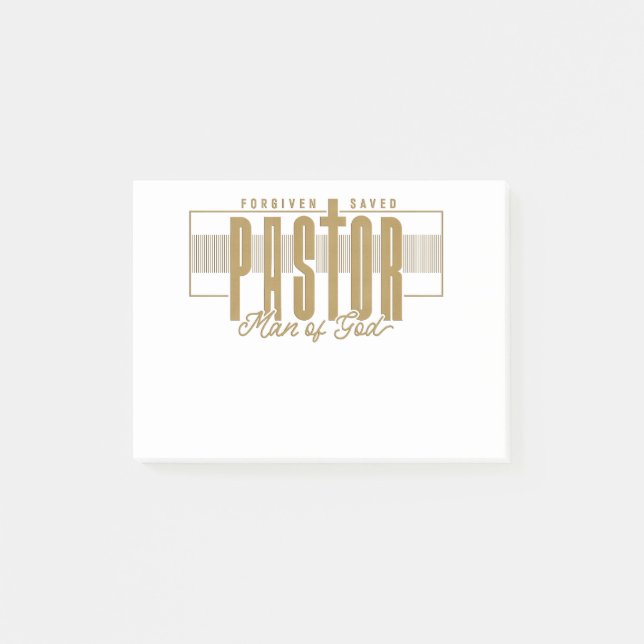Pastor Man of God Post-it Notes Klebezettel (Vorderseite)