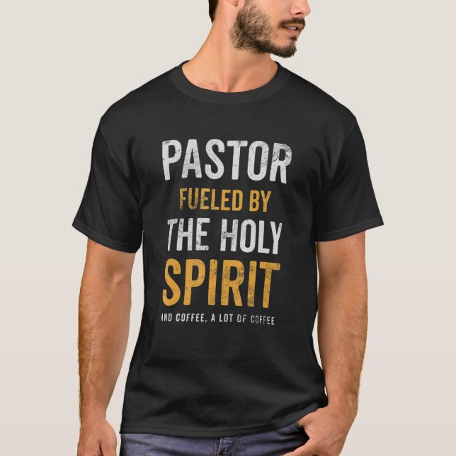 Pastor mit Heiligengeist und Kaffeekirchepas T-Shirt (Vorderseite)