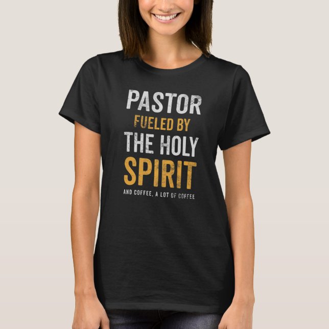 Pastor mit Heiligengeist und Kaffeekirchepas T-Shirt (Vorderseite)