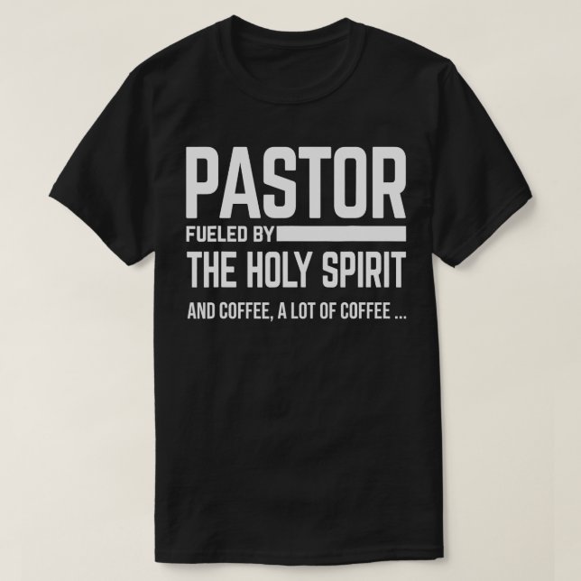 Pastor mit Heiligengeist und Kaffeekirchepas T-Shirt (Design vorne)