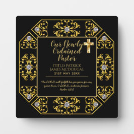 Pastor neu geordnetes Installationsgeschenk Fotoplatte