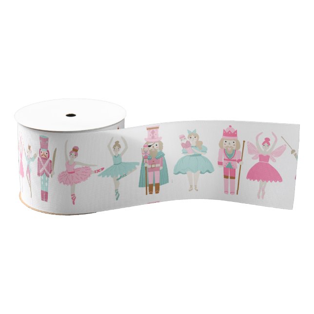 Pastor Nutcracker Ballett Rosa Weihnachtsband Ripsband (Spule)