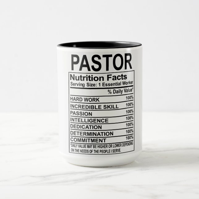 Pastor Nutrition Fakten Tasse (Zentrum)