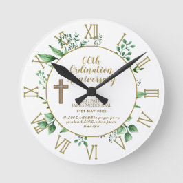 PASTOR Ordinarius Anniversary Verse - Personalized Runde Wanduhr
