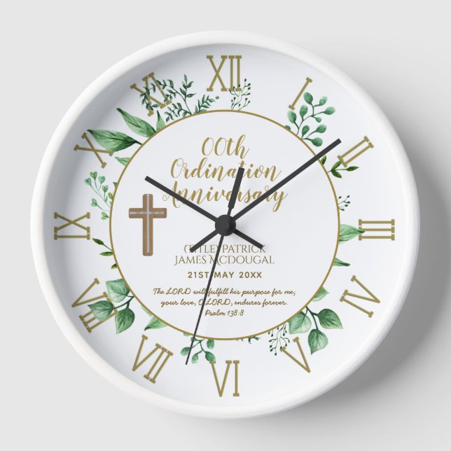 PASTOR Ordinarius Anniversary Verse - Personalized Uhr (Vorderseite)