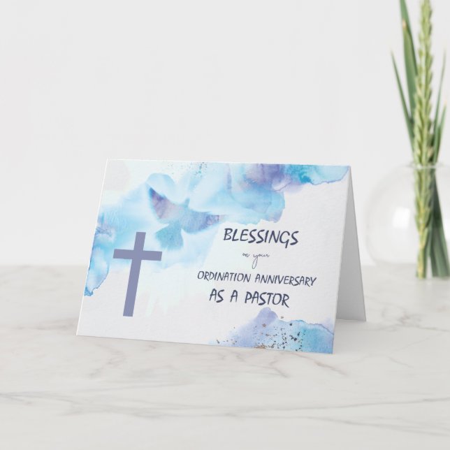 Pastor Ordination Jubiläumsgesang Lila Karte (Vorderseite)