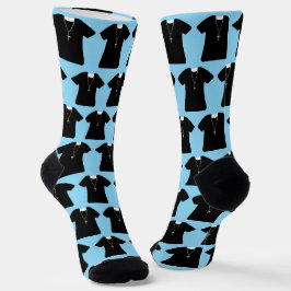 Pastor, Priester, Vicar und Clergy Blue Gemustert Socken
