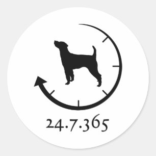 Pastor Russell Terrier Runder Aufkleber