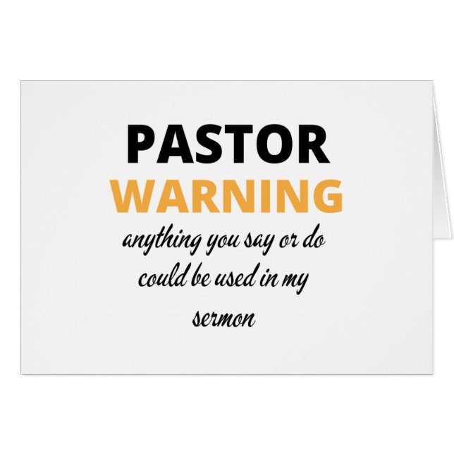 Pastor warnt alles, was Sie sagen oder tun bl (Vorderseite (Horizontal))