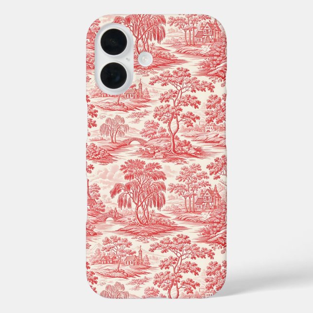Pastoral Red Toile Case-Mate iPhone Hülle (Rückseite)