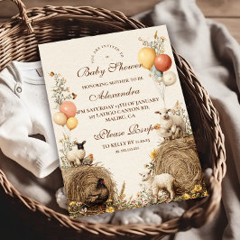 Pastorale Landschaft Barn Babydusche Einladung