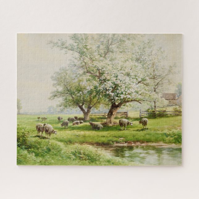 Pastorale Landschaft mit Schafweiden Puzzle (Horizontal)