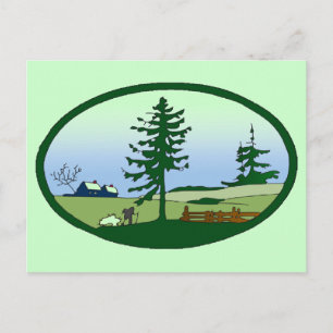 Pastorale Landschaft Postkarte