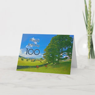 Pastorale Landschaftsmalerei 100. Geburtstagskarte Karte