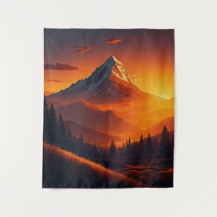 Pastorale Sunset Mountain Landschaft Wandteppich