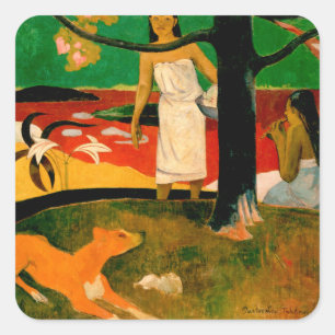  Pastorales Tahitiennes von Paul Gauguin Square Quadratischer Aufkleber
