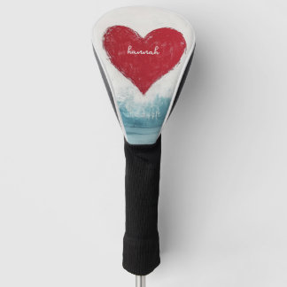 Pastoralrotes Herz individuell anpassbar Golf Headcover