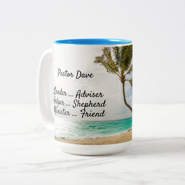 Pastoren arbeiten Freundschaft Tropical Beach Scen Zweifarbige Tasse (Vorderseite Links)