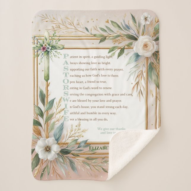 ✝️ Pastor's Ehefrau Ehefrauen Wertschätzung Gesche Sherpadecke (Vorderseite)