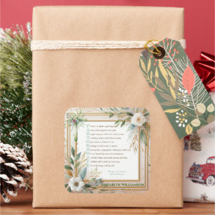 Pastors Ehefrau Wertschätzung Geschenk Gedicht Per Quadratischer Aufkleber