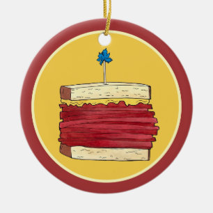 Pastrami auf Rye NYC Kosher Jewish Deli Sandwich Keramik Ornament