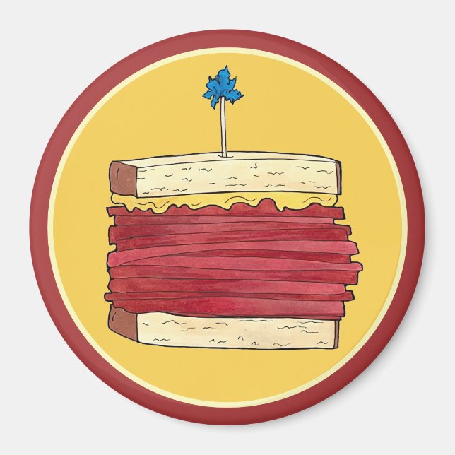 Pastrami auf Rye NYC Kosher Jewish Deli Sandwich Magnet (Vorne)