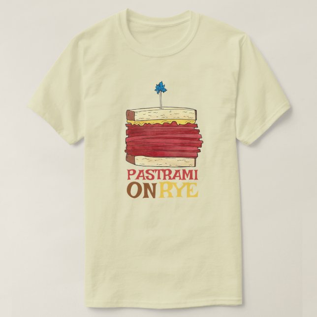 Pastrami auf Rye NYC Kosher Jewish Deli Sandwich T-Shirt (Design vorne)