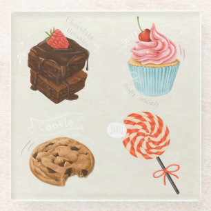 Pastries Glass Untersetzer