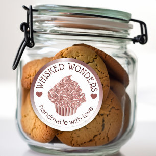 Pastry Cake Bakery Glitter Rose Gold Pink Drips Runder Aufkleber