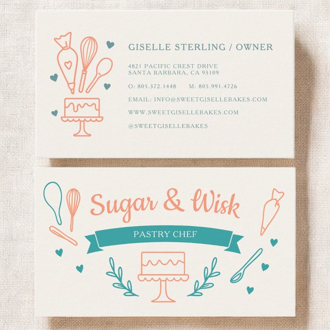 Pastry Chef Bakery Baker Visitenkarte (Von Creator hochgeladen)