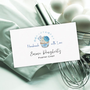 Pasty Koch Blue Cupcake Watercolor Ristorante La L Visitenkarte