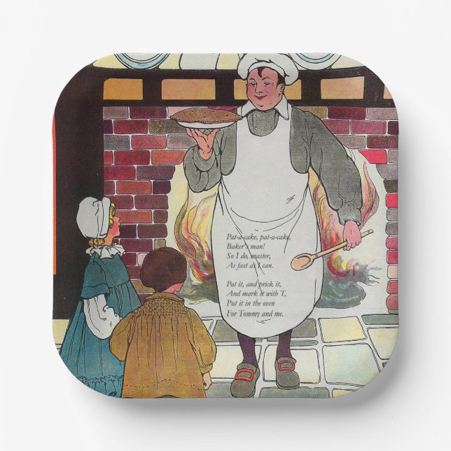 Pat-a-cake, pat-a-cake, Baker's man Pappteller (Vorderseite)