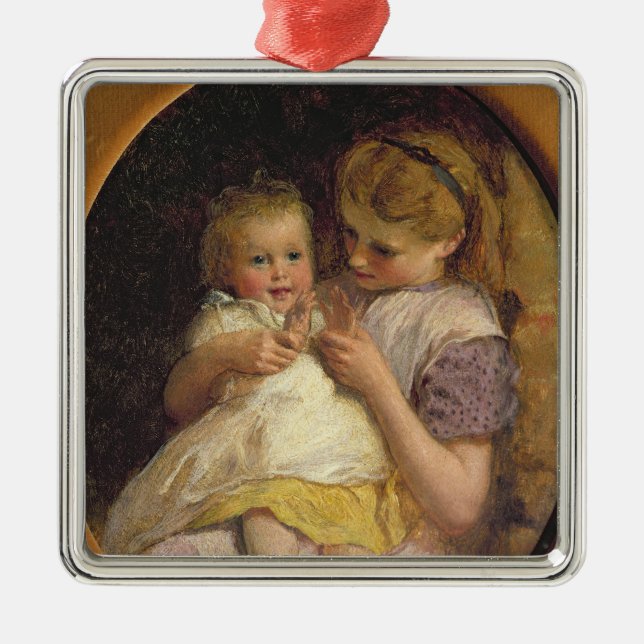 Pat-ein-Kuchen Silbernes Ornament (Vorne)