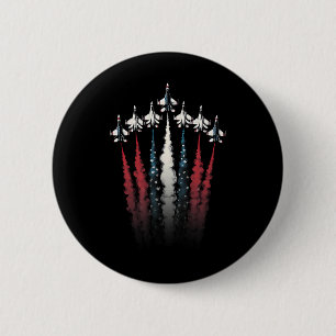 Pat. Juli: Jet Jet Airplane American Flag 4. Button