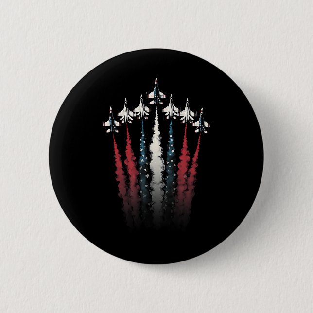 Pat. Juli: Jet Jet Airplane American Flag 4. Button (Vorderseite)