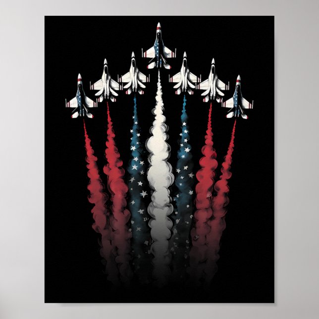 Pat. Juli: Jet Jet Airplane American Flag 4. Poster (Vorne)