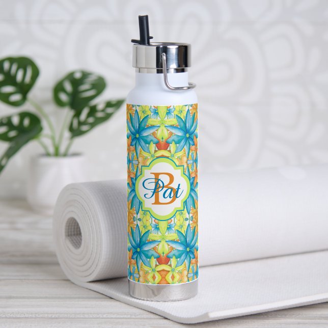 Pat Mosaic Business Water Bottle Trinkflasche (Yoga (gedreht)