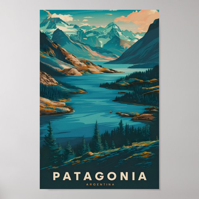 Patagonia Argentinien Berühmter Reiseort Poster (Vorne)
