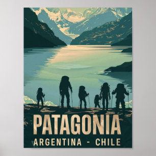 Patagonia Argentinien Chili Vintage Reiseort Poster