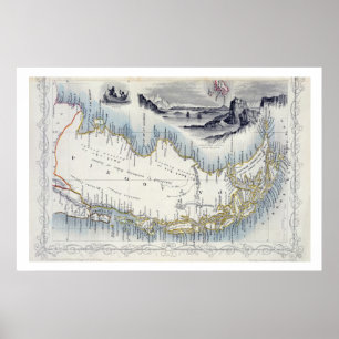 Patagonia, aus einer Reihe von Weltkarten veröffen Poster