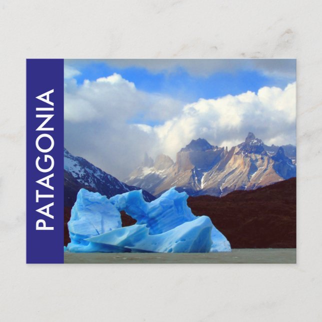 Patagonia lago grau postkarte (Vorderseite)