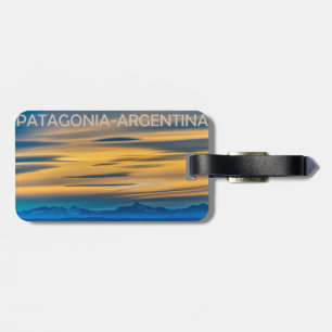 Patagonia-Landschaftssonnenuntergang-Szene, Gepäckanhänger