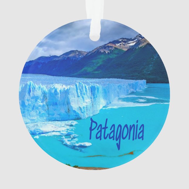 Patagonia South America Glacier und Berge Ornament (Rückseite)